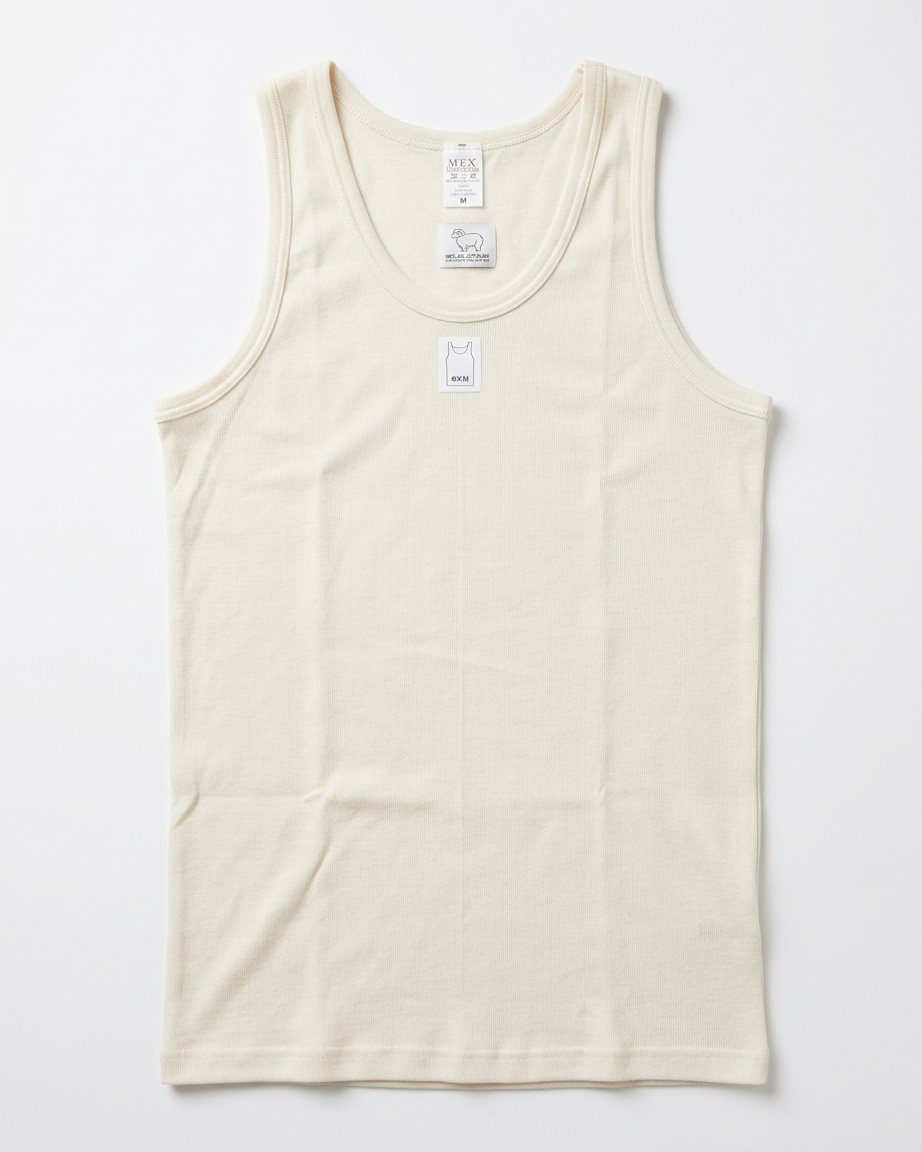 Εσώρουχο βαμβακερό ριπ + μαλλί Λεπτό ευρωπαϊκό φανελάκι χωρίς μανίκι #405