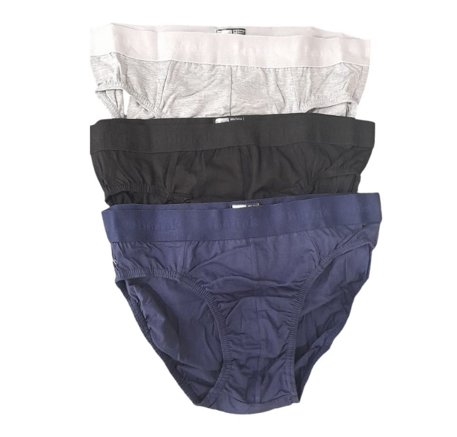 3-pack Ανδρικό σλιπ με εξωτερικό λάστιχο μονόχρωμο #4419