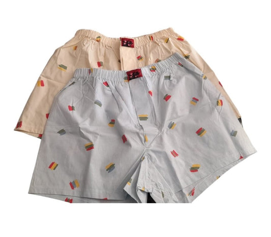 2-pack Boxer κλασικό βαμβακερό ποπλίνα σχέδιο πινελιά #464