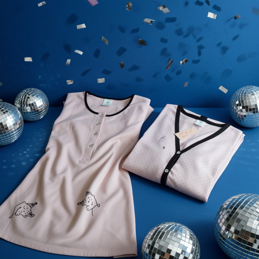 Σετ ρόμπα και νυχτικό γυναικείο βαμβακερό #520694