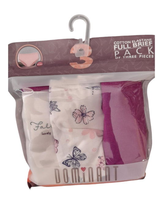 3-pack slip γυναικείο βαμβακερό με σχέδιο μπικινάκι σε μεγάλο μέγεθος #5500