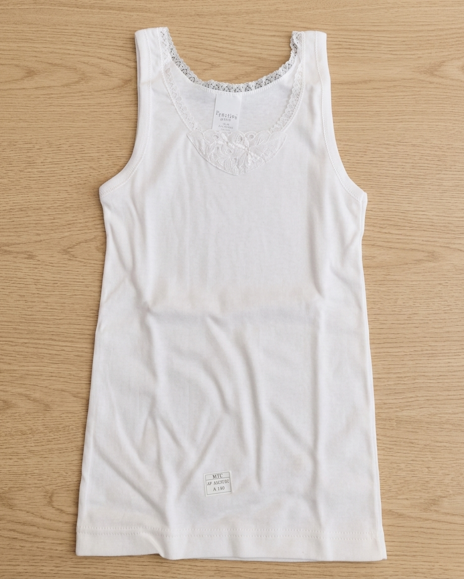 100% Cotton Girl's Sleeveless Patterned Tank Top #7201