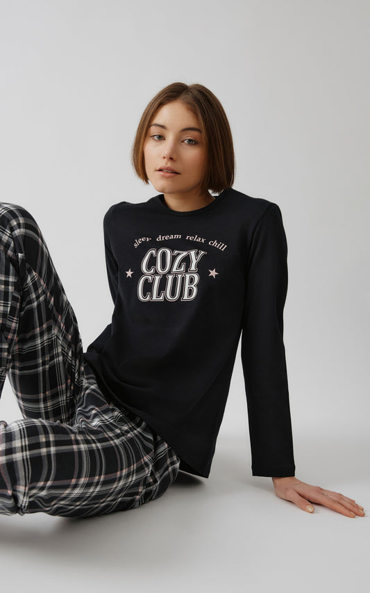 Minerva γυναικεία πιτζάμα βαμβάκι 100% Cosy Club #52601