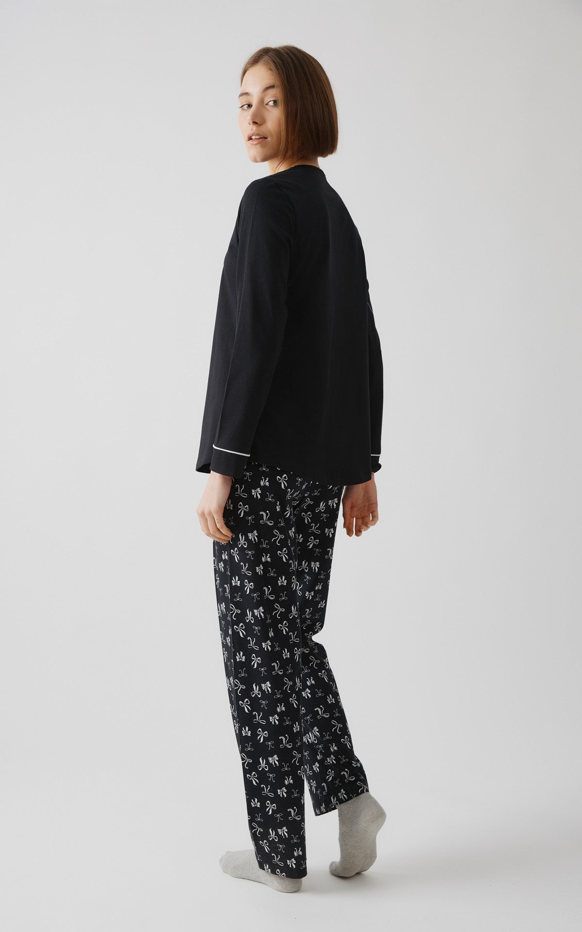 Minerva γυναικεία πιτζάμα βαμβάκι 100% Bows #52614