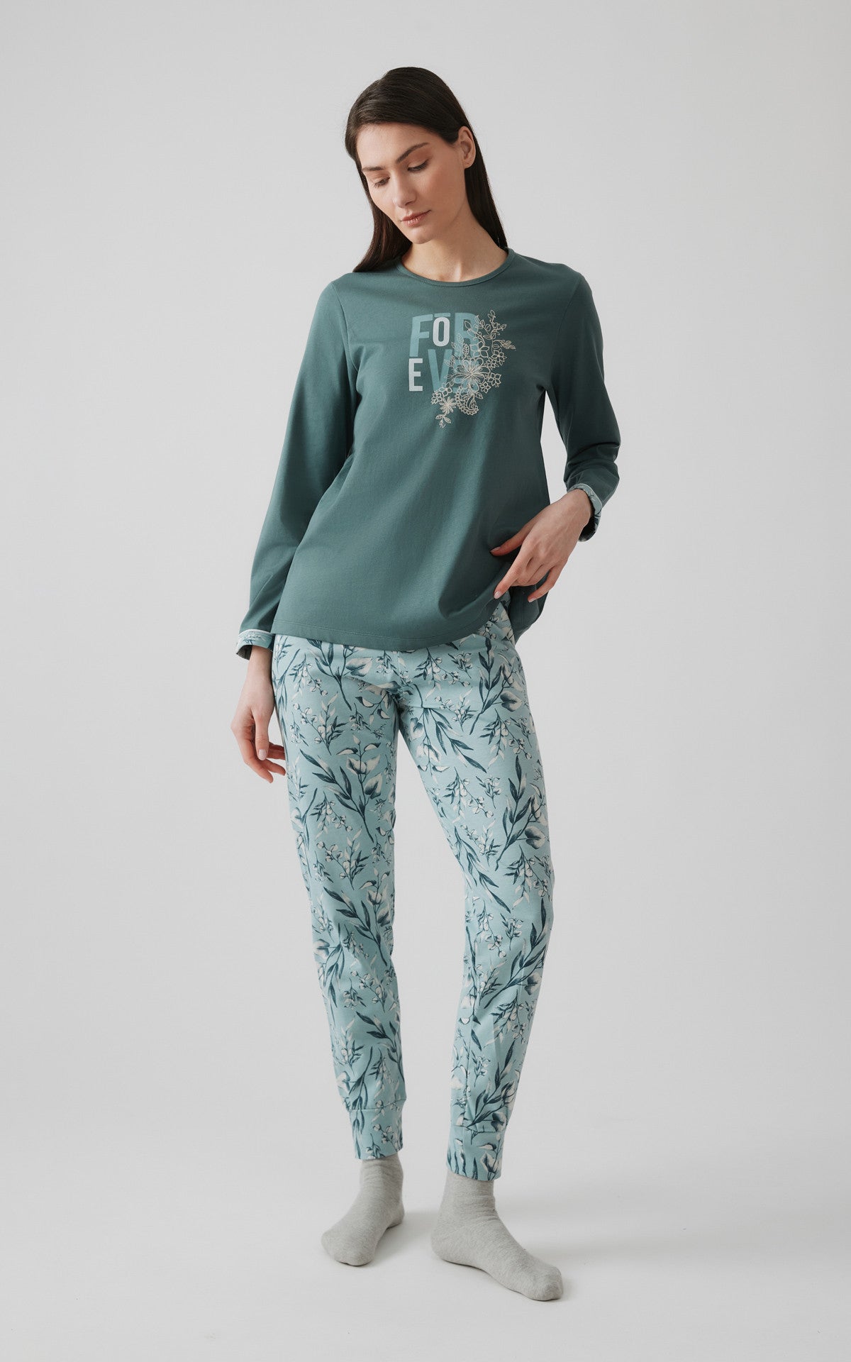 Minerva γυναικεία πιτζάμα βαμβάκι 100% Naturally #52639