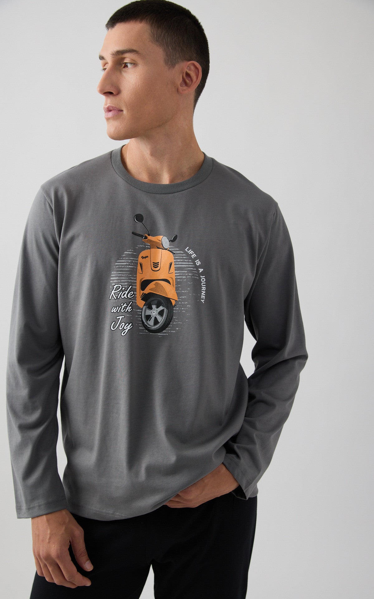 Minerva ανδρική χειμερινή πυζάμα από 100% βαμβάκι Vespa #71301