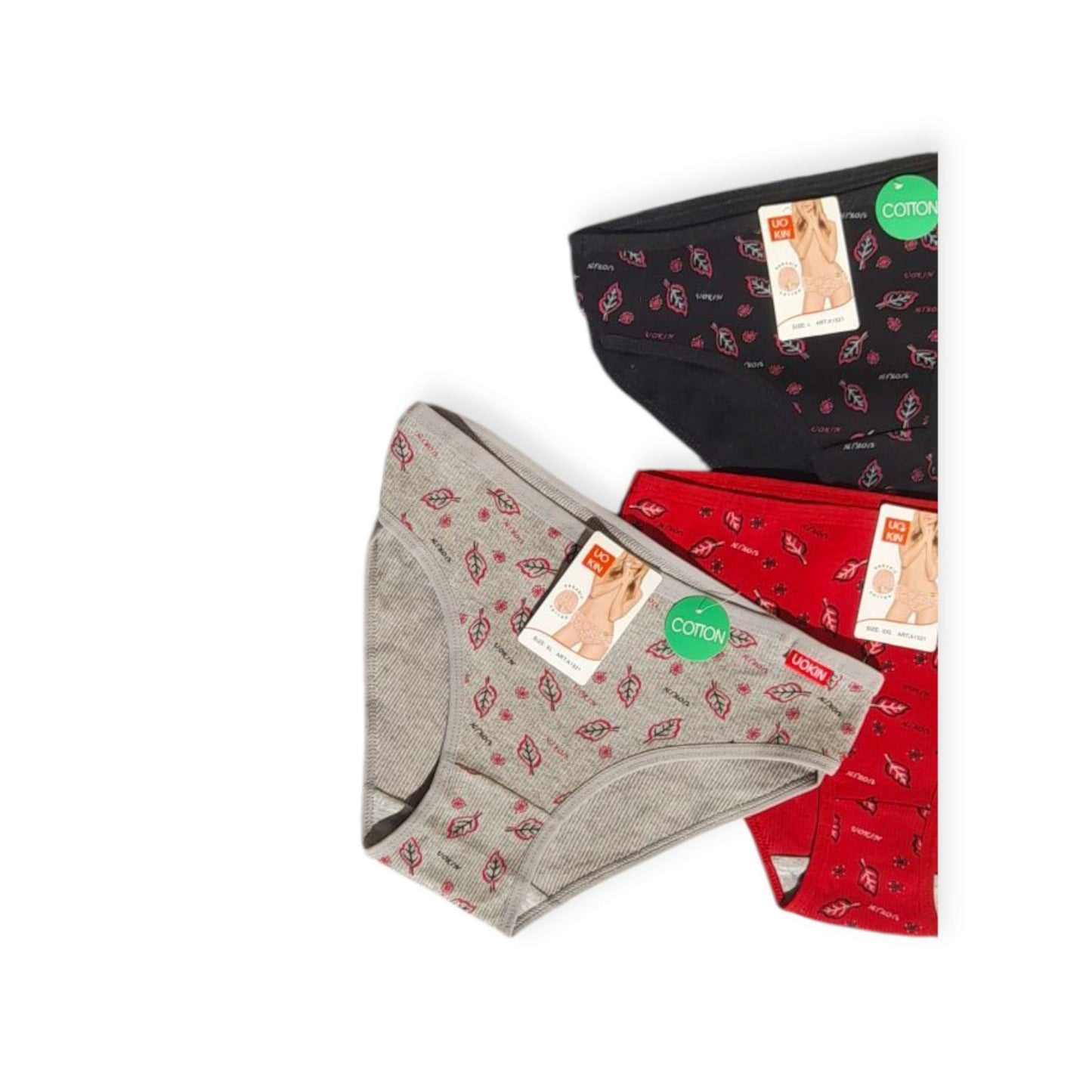 3-pack Λεπτό λάστιχο Κυλοτάκι 1/4 βαμβακερό RIB #A1521