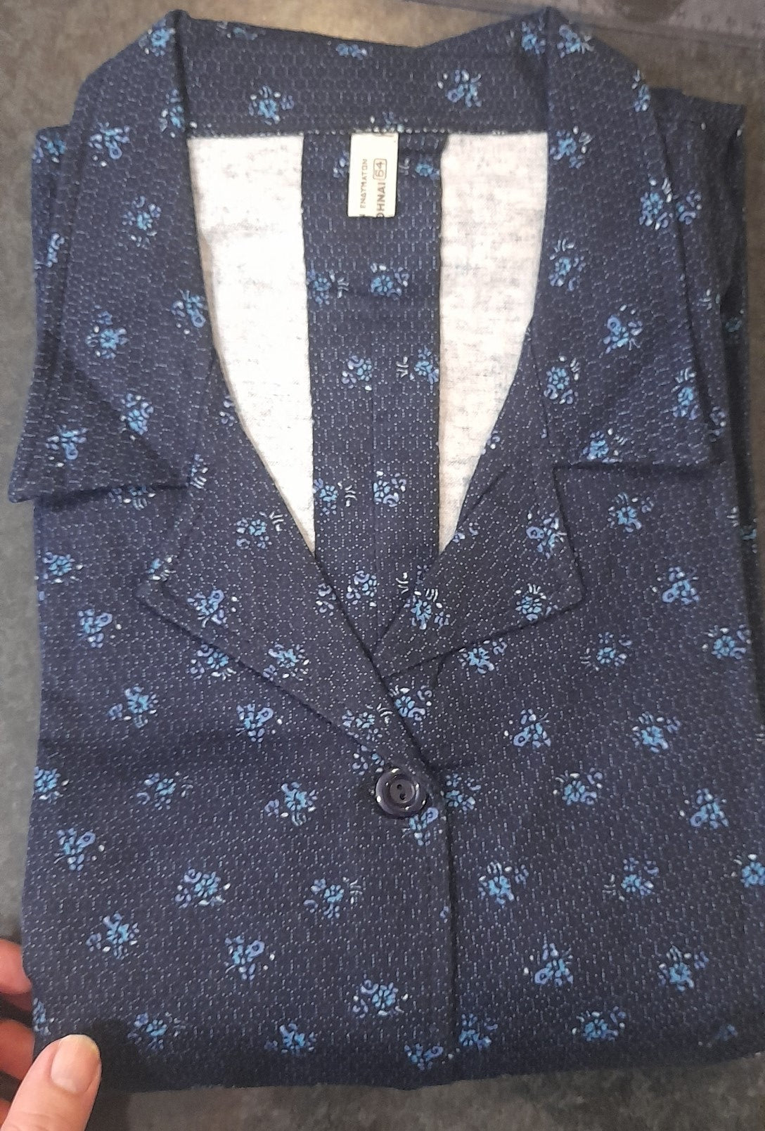 Κλασικό φόρεμα - Ρόμπα φανέλα βαμβακερό για μεγαλύτερες κυρίες #520161