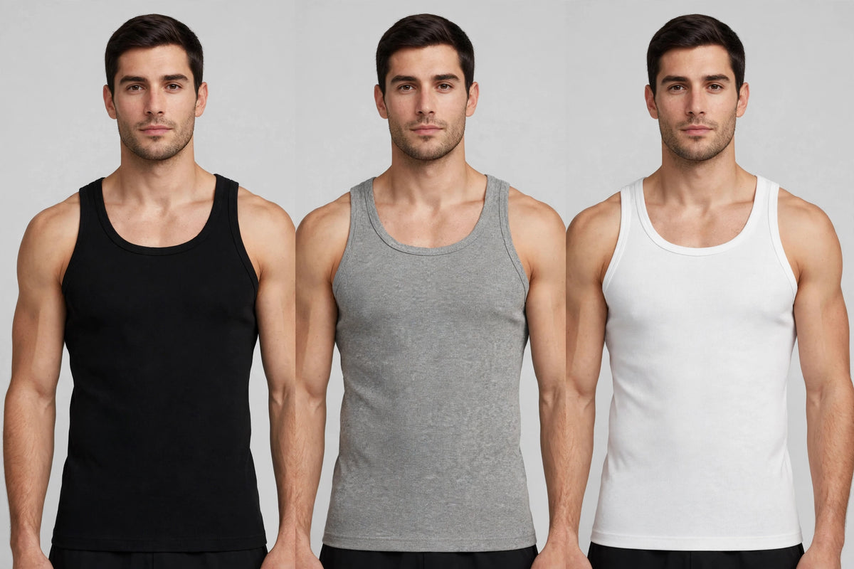 3-pack 3άδα Ανδρική βαμβακερή φανέλα χωρίς μανίκι #520101