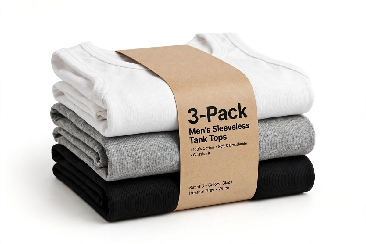 3-pack 3άδα Ανδρική βαμβακερή φανέλα χωρίς μανίκι #520101