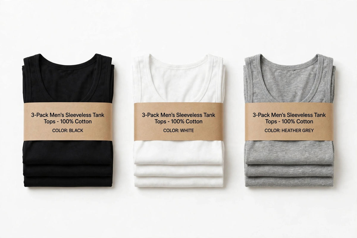 3-pack 3άδα Ανδρική βαμβακερή φανέλα χωρίς μανίκι #520101