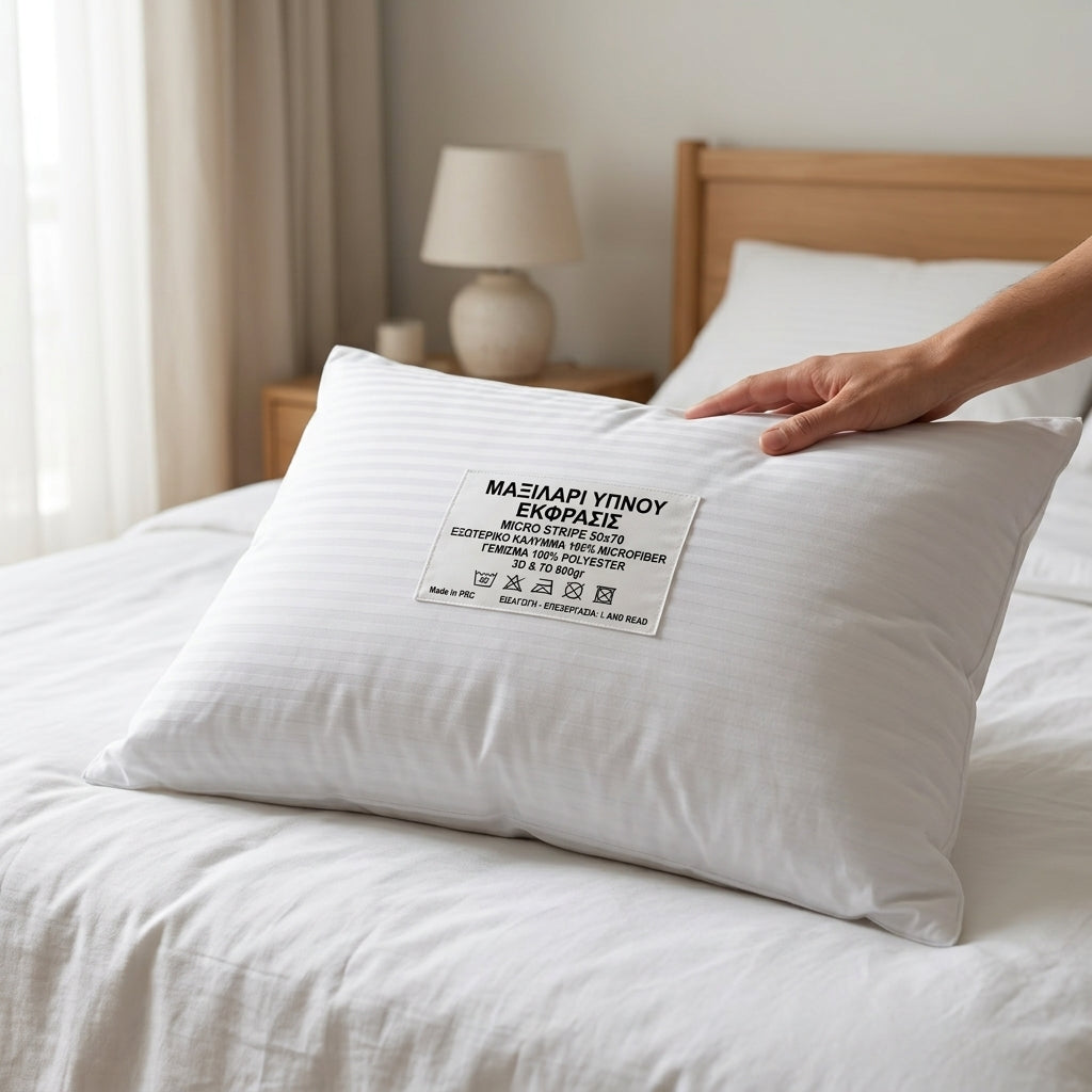 Μαξιλάρι ύπνου σε διάσταση 50Χ70 από microfiber αφράτο #ekfrasis