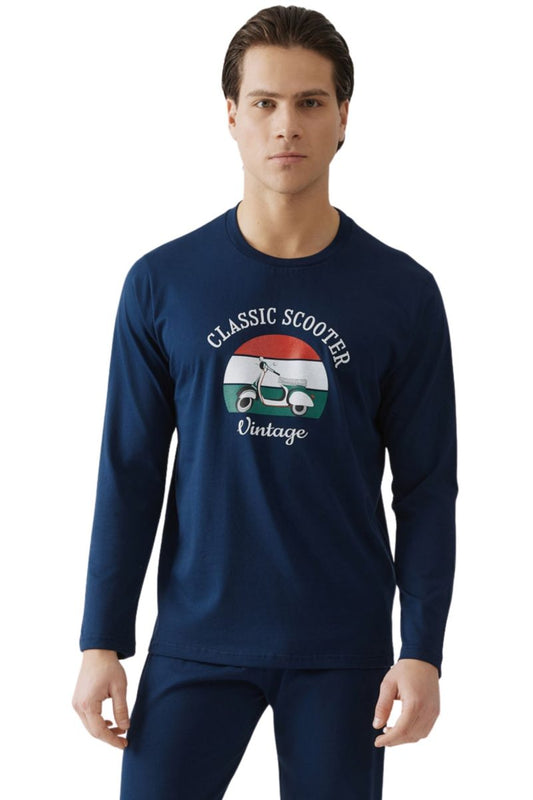 Minerva ανδρική χειμερινή πυζάμα από 100% βαμβάκι Scooter #71277