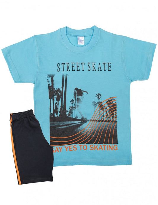 Σετ βαμβακερό αγόρι καλοκαιρινό skate #63013