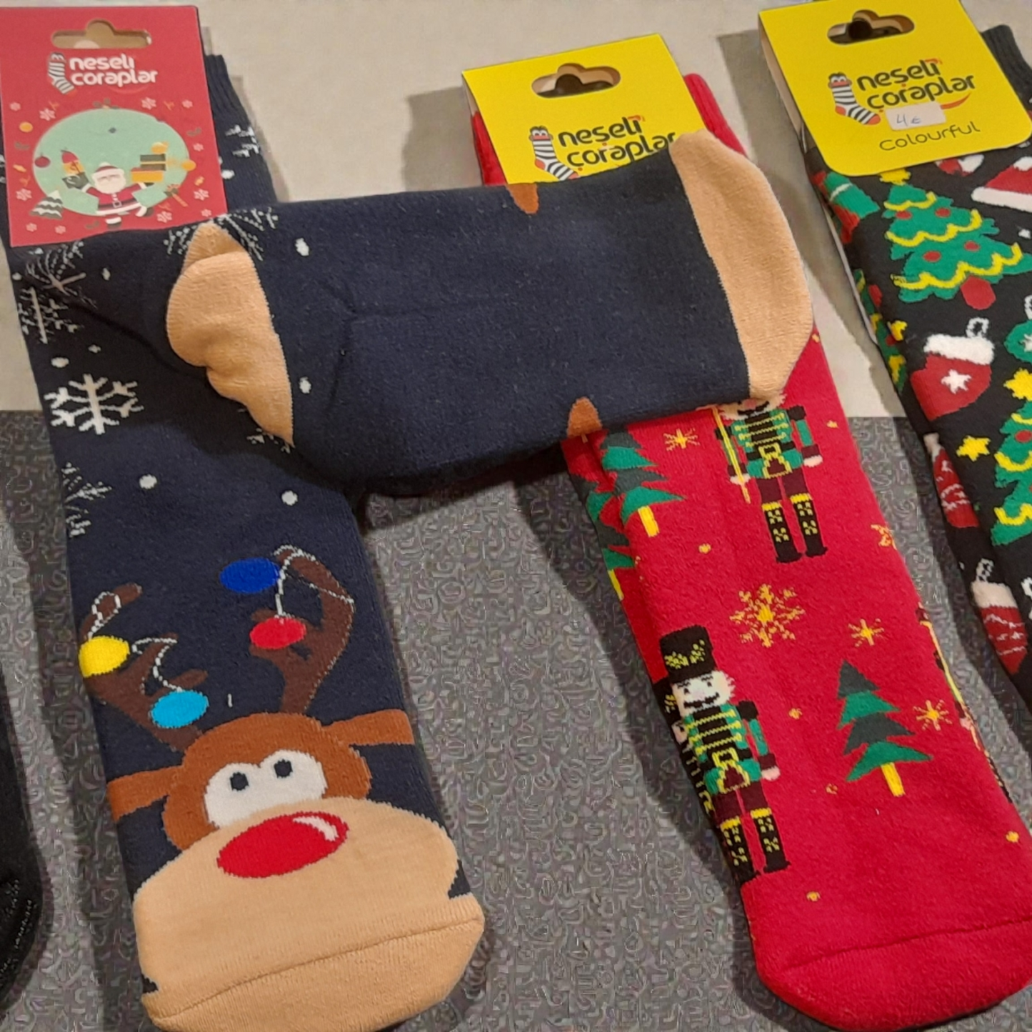 Χριστουγεννιάτικη κάλτσα one-size πετσετέ #3744