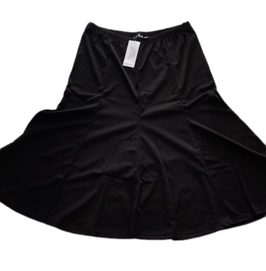 Κλασική φούστα βισκόζ μαύρη κλος με λάστιχο #324
