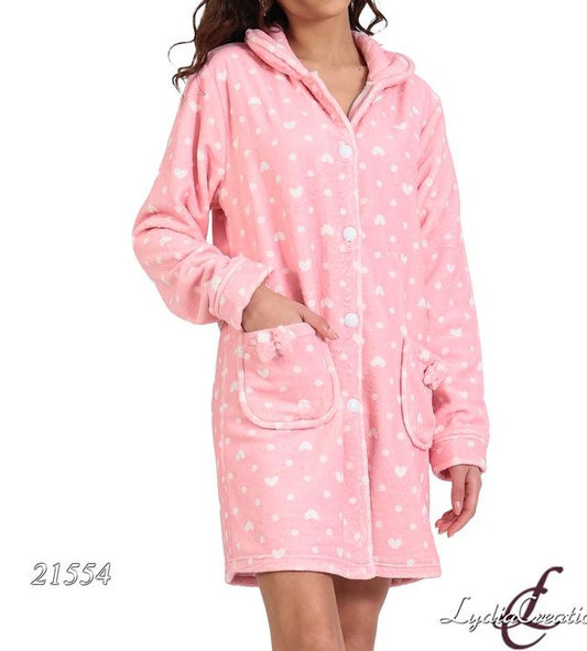 Ρόμπα γυναικεία νεανική με κουμπί fleece #21554