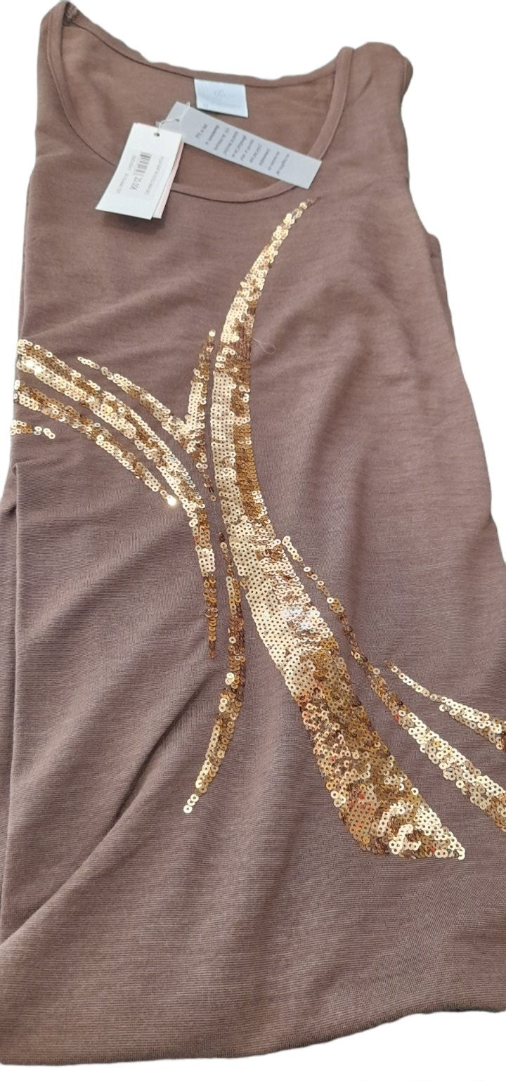 Μάξι καφτάνι viscose αμάνικο με μεγάλο strass #4440