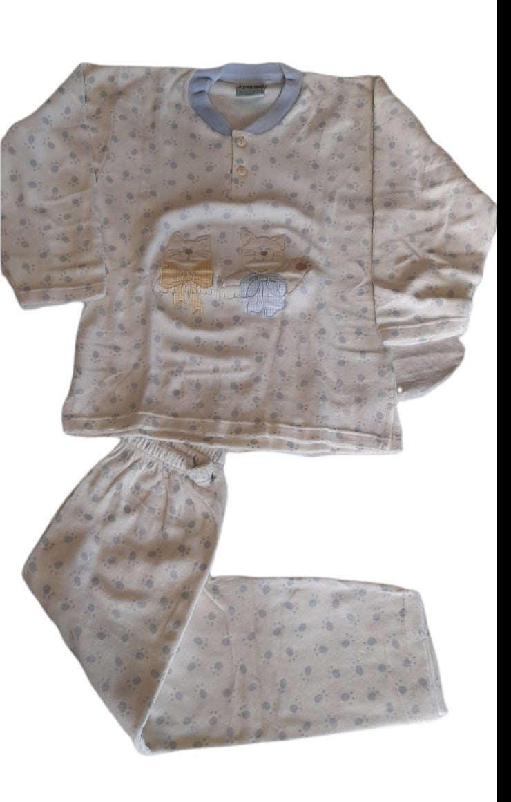 Βελούδο βαμβακερό unisex πιτζαμάκι #9480