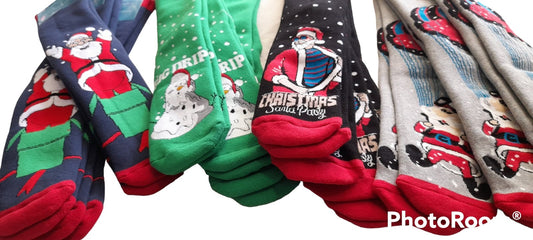 Χριστουγεννιάτικη κάλτσα one-size πετσετέ #10809